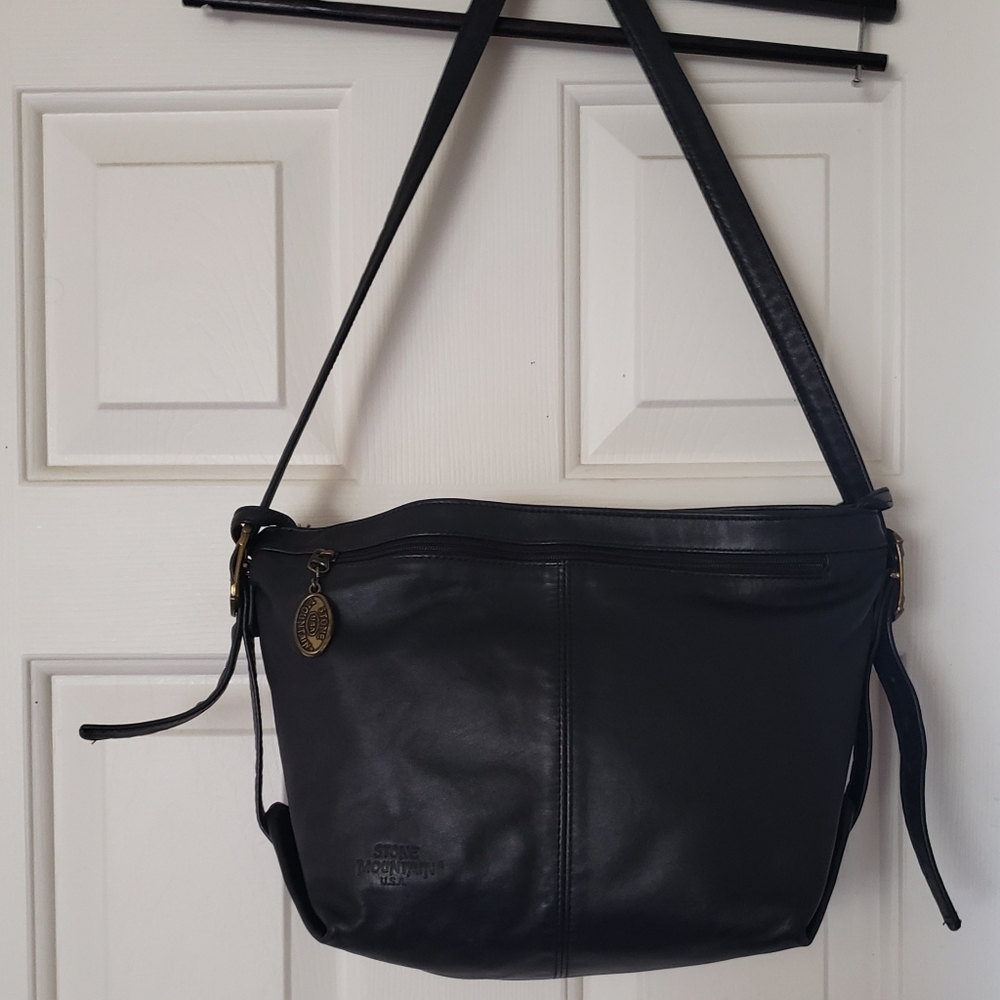 VINTAGE Stone Mountain Like New Black Hobo Bag USA